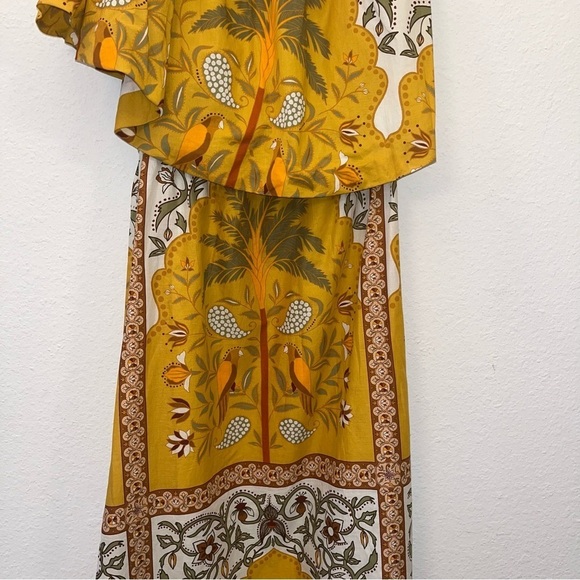 JOHANNA ORTIZ From Salsa To Mamba dress midi yellow one shoulder tropical boho - Picture 10 of 15